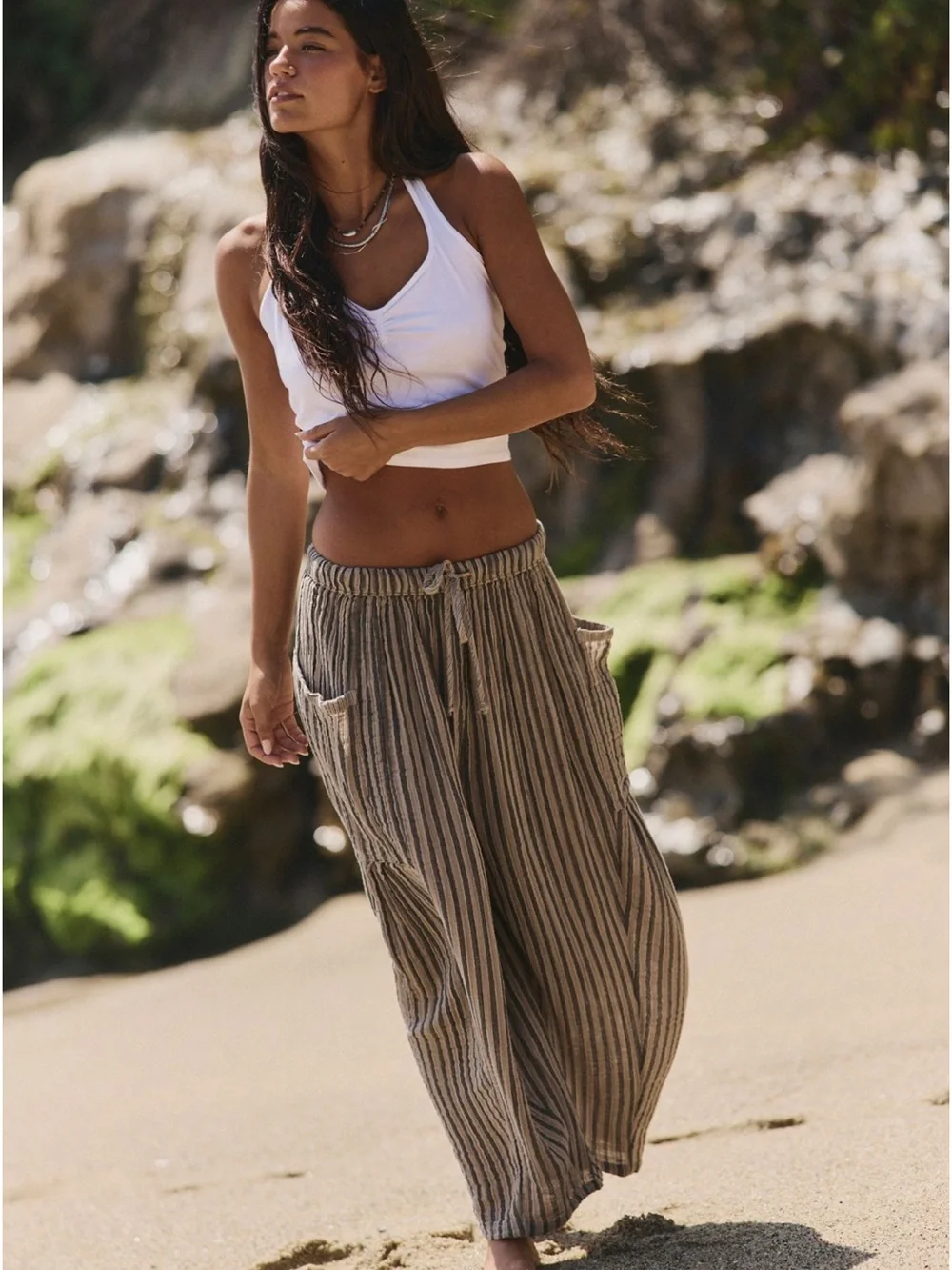 Free People Quinn Pants. 2 pairs ivory and charcoal combo XS - Picture 1 of 8